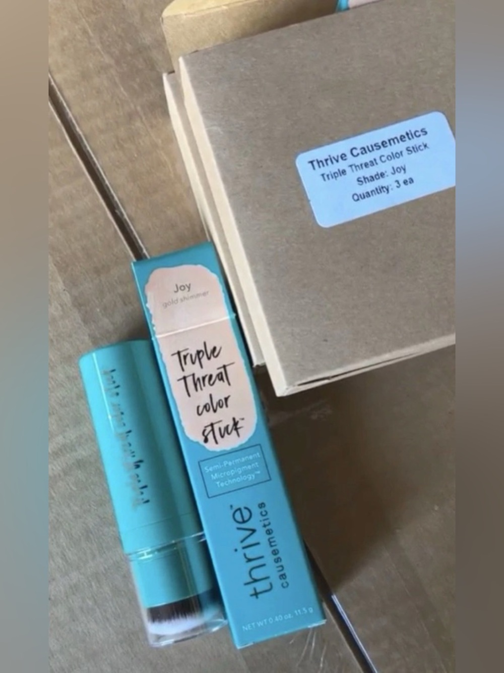 Thrive Causemetics Triple Threat Color Stick - JOY ~ gold shimmer